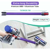 verlengbuis met snelsluiting voor Dyson V15 V11 V10 V8 V7 steelstofzuiger, reserveonderdelen verlengstang is 72cm, paarse buis accessoires