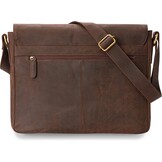 LEABAGS Lederen aktetas voor heren en dames, echt leer, laptoptas tot 13 inch, schoudertas met schouderriem, messenger bag, werktas, lerarentas, beige, Eén maat, Boheems, gedeconstrueerd,