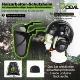 GREEN DEVIL Kettingzaaghelm, EN397-gecertificeerd, 5-in-1 systeem met gezichtsbescherming, geïntegreerd vizier en oorbeschermers, geventileerd voor watervallen en tuinieren, uniseks