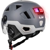 ILM E3-12LS Volwassen Fietshelm met Automatische G-Sensor, Knipperlichten en Remwaarschuwing LED