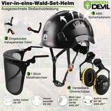 GREEN DEVIL Kettingzaaghelm, EN397-gecertificeerd, 5-in-1 systeem met gezichtsbescherming, geïntegreerd vizier en oorbeschermers, geventileerd voor watervallen en tuinieren, uniseks