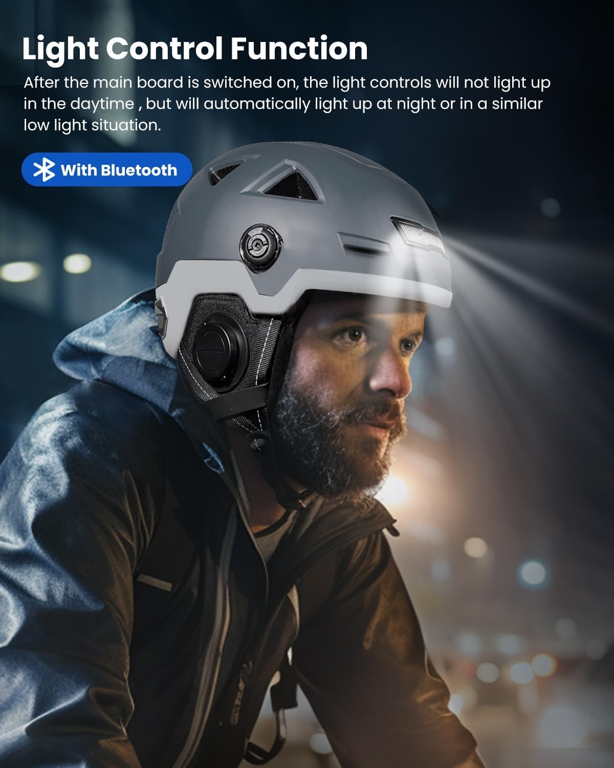 ILM E3-12LS Volwassen Fietshelm met Automatische G-Sensor, Knipperlichten en Remwaarschuwing LED