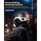 ILM E3-12LS Volwassen Fietshelm met Automatische G-Sensor, Knipperlichten en Remwaarschuwing LED