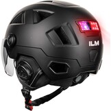 ILM E3-12LS Volwassen Fietshelm met Automatische G-Sensor, Knipperlichten en Remwaarschuwing LED