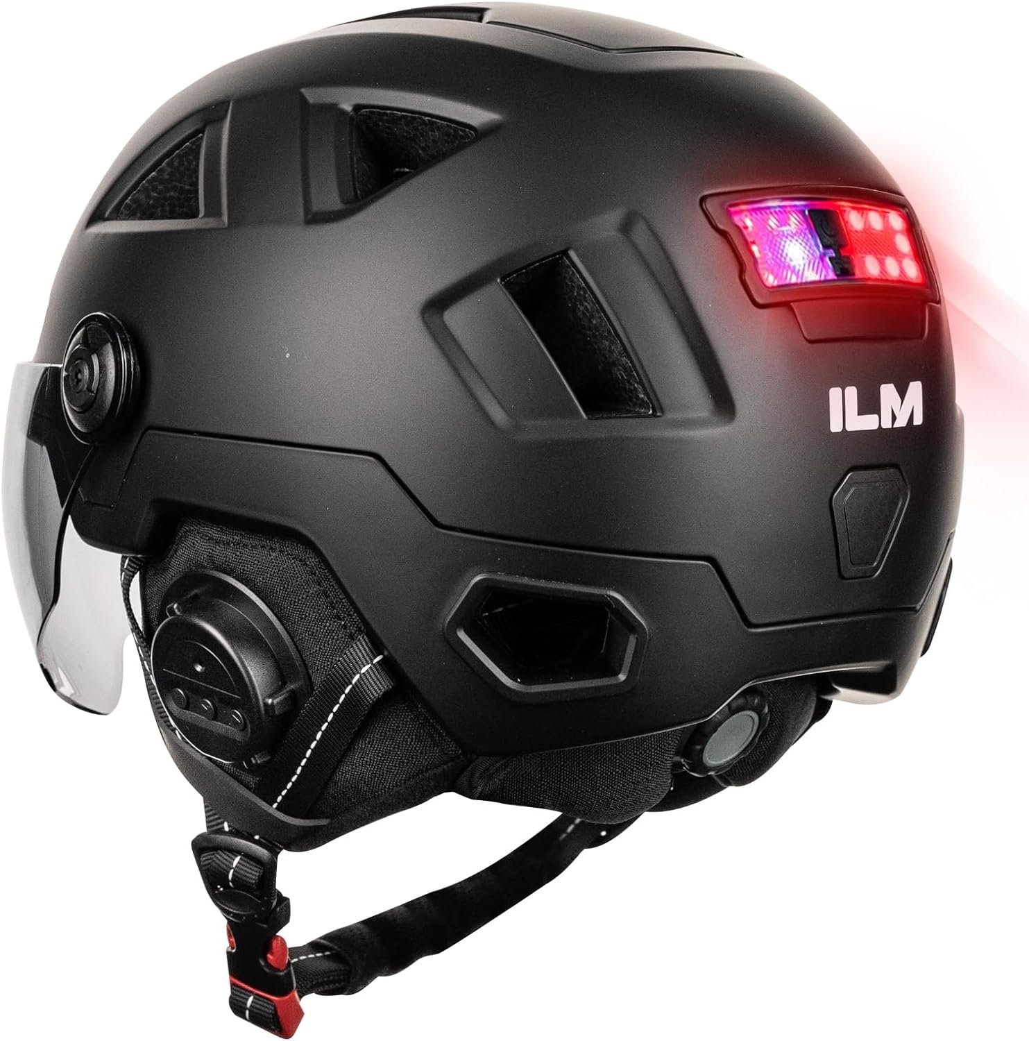 ILM E3-12LS Volwassen Fietshelm met Automatische G-Sensor, Knipperlichten en Remwaarschuwing LED