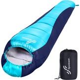 Slaapzakken voor volwassenen: Sportneer Outdoor 3 seizoenen mummie slaapzakken 5℃-15℃ pak voor reizen festival camping binnen, 220 x 80 cm, lichtgewicht waterdicht