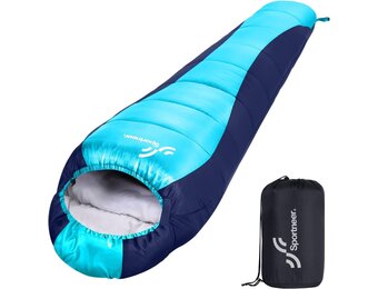 Slaapzakken voor volwassenen: Sportneer Outdoor 3 seizoenen mummie slaapzakken 5℃-15℃ pak voor reizen festival camping binnen, 220 x 80 cm, lichtgewicht waterdicht