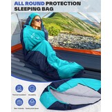 Slaapzakken voor volwassenen: Sportneer Outdoor 3 seizoenen mummie slaapzakken 5℃-15℃ pak voor reizen festival camping binnen, 220 x 80 cm, lichtgewicht waterdicht