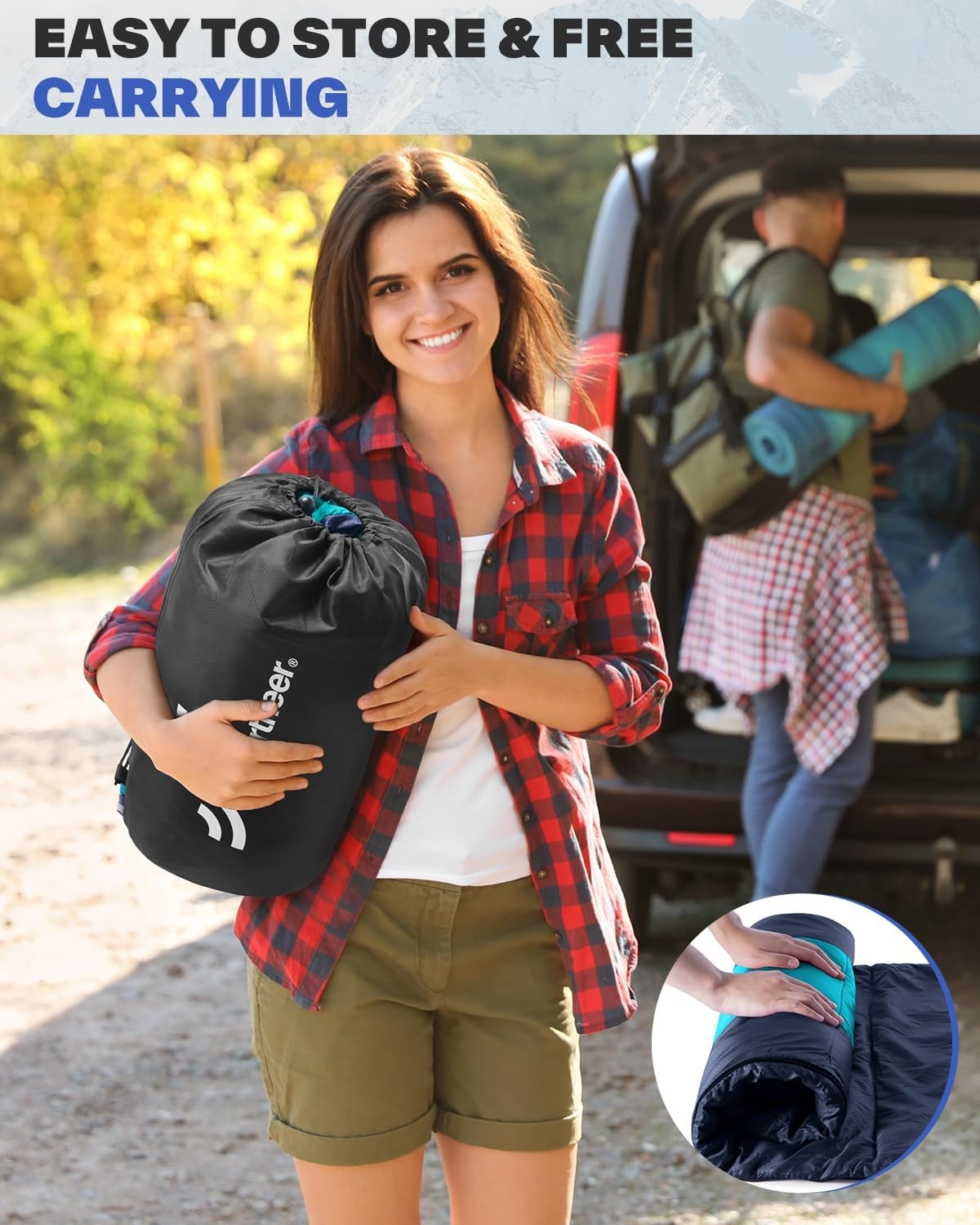 Slaapzakken voor volwassenen: Sportneer Outdoor 3 seizoenen mummie slaapzakken 5℃-15℃ pak voor reizen festival camping binnen, 220 x 80 cm, lichtgewicht waterdicht