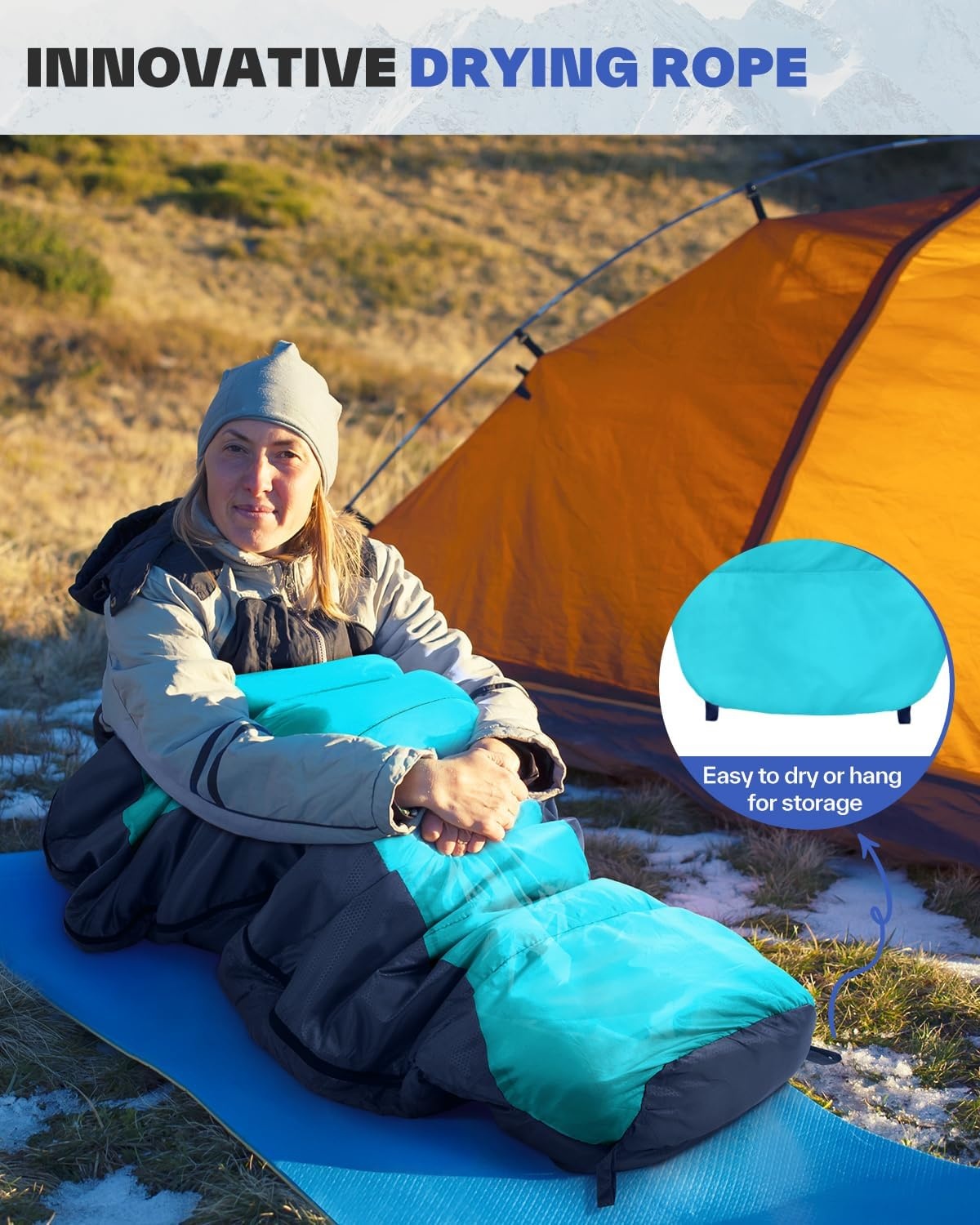 Slaapzakken voor volwassenen: Sportneer Outdoor 3 seizoenen mummie slaapzakken 5℃-15℃ pak voor reizen festival camping binnen, 220 x 80 cm, lichtgewicht waterdicht