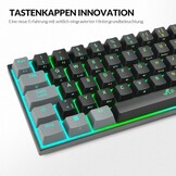 Rii Mechanisch toetsenbord, draadloos, gaming Bluetooth met RGB, tri-modi gaming toetsenbord QWERTZ (BT5.0 + 2,4 GHz)