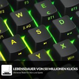 Rii Mechanisch toetsenbord, draadloos, gaming Bluetooth met RGB, tri-modi gaming toetsenbord QWERTZ (BT5.0 + 2,4 GHz)