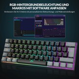 Rii Mechanisch toetsenbord, draadloos, gaming Bluetooth met RGB, tri-modi gaming toetsenbord QWERTZ (BT5.0 + 2,4 GHz)