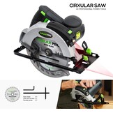 Duplex Pro 76321L Cirkelzaag, 1400 W, 5500 tpm, geleiderail, lemmet 185 mm, maximaal 62 mm (90 graden), 46 mm (45 graden), parallelaanslag, elektrische zaag voor hout, kunststof en metaal.