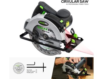 Duplex Pro 76321L Cirkelzaag, 1400 W, 5500 tpm, geleiderail, lemmet 185 mm, maximaal 62 mm (90 graden), 46 mm (45 graden), parallelaanslag, elektrische zaag voor hout, kunststof en metaal.