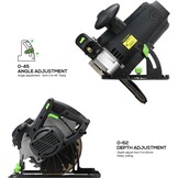 Duplex Pro 76321L Cirkelzaag, 1400 W, 5500 tpm, geleiderail, lemmet 185 mm, maximaal 62 mm (90 graden), 46 mm (45 graden), parallelaanslag, elektrische zaag voor hout, kunststof en metaal.