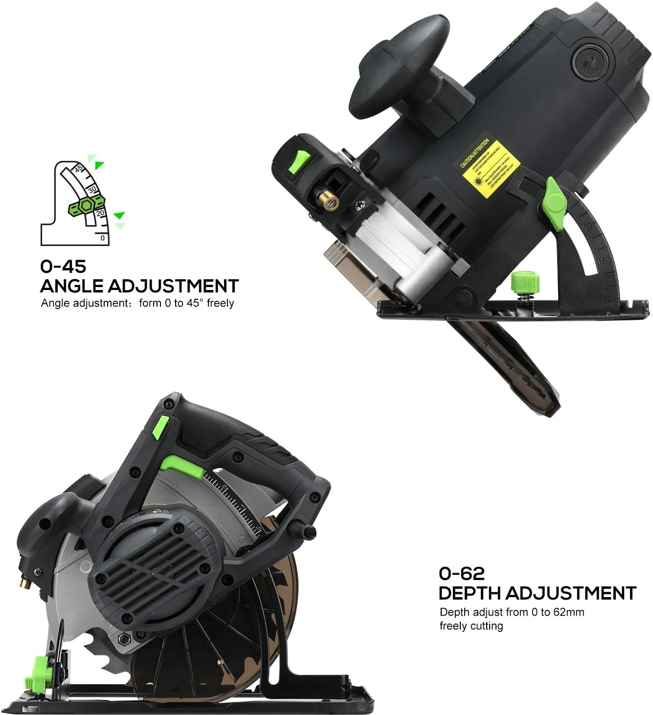 Duplex Pro 76321L Cirkelzaag, 1400 W, 5500 tpm, geleiderail, lemmet 185 mm, maximaal 62 mm (90 graden), 46 mm (45 graden), parallelaanslag, elektrische zaag voor hout, kunststof en metaal.