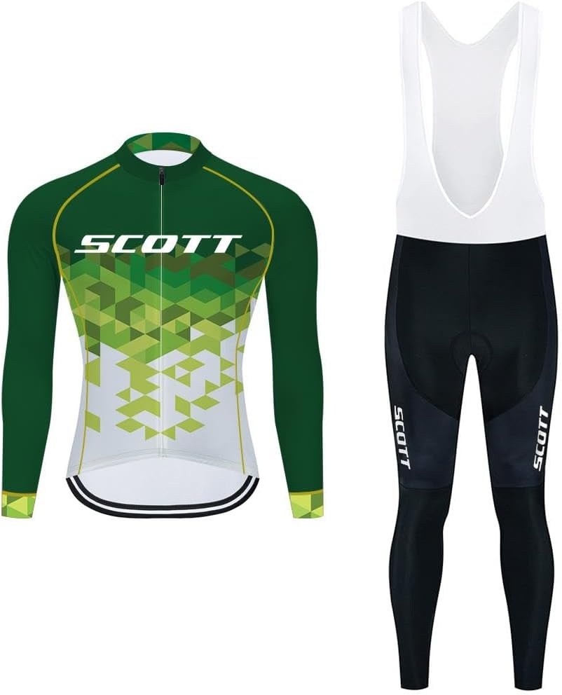 Moxilyn Heren wielersport herfst complet fietskleding set lange mouwen wielersport pak voor MTB fiets broek met 20D vulling ademend