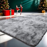 SUBEEN Modern Woonkamer Vloerkleed Langpolig Zacht Vloerkleed Rechthoekig Vloerkleed Luxe Vloerkleed Gezellige Woonkamer Meisjes Kinderen Antislip Vloerkleed (Lichtgrijze, 80x160cm)