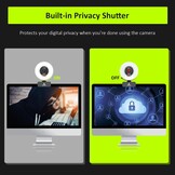 NexiGo N960E 60FPS autofocus 1080p webcam met 2 stereo microfoon, ringlicht en afdekking, USB-camera voor het streamen van online cursussen, compatibel met Zoom/Skype/Teams, PC Mac Laptop Desktop