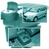 Middenconsole Armsteun met Opbergvak voor Skoda Fabia II (2007-2014) - Zwart