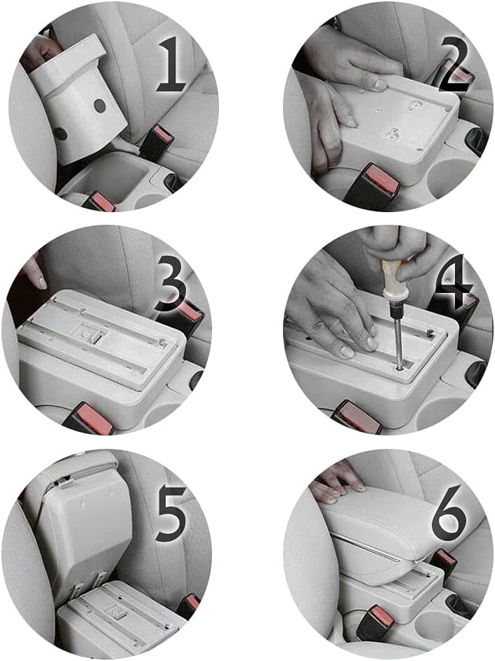 Middenconsole Armsteun met Opbergvak voor Skoda Fabia II (2007-2014) - Zwart