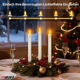 Oplaadbare led-staafkaarsen met timerfunctie, 12 stuks led-kaarsen, flikkerende vlam met 4 soorten lampsokkels, witte staafkaars voor tafel, kamer, Halloween, kerstdecoratie