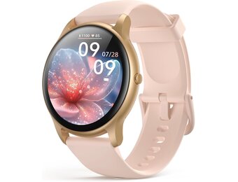 Smartwatch Dames Rose Goud - 1.3" Kleurendisplay - 74% Korting