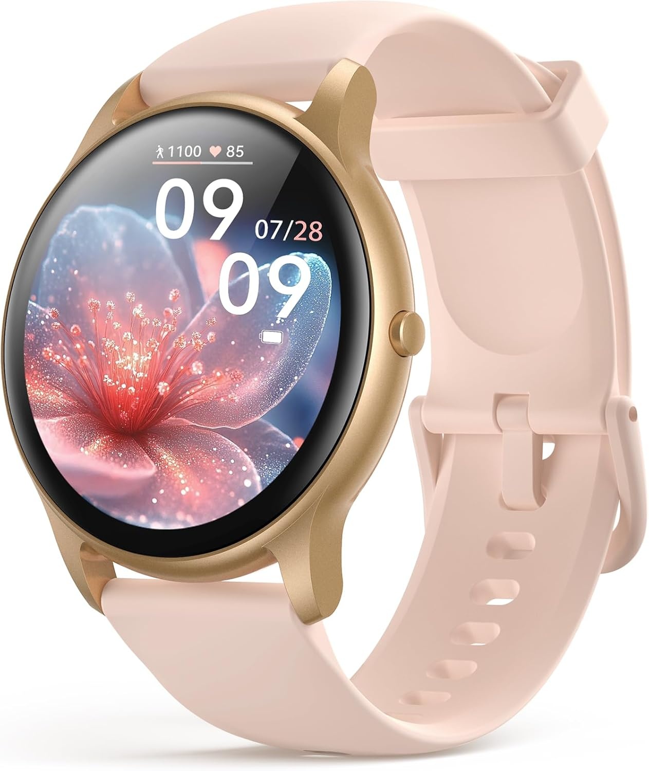 Smartwatch Dames Rose Goud - 1.3" Kleurendisplay - 74% Korting