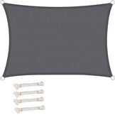 WOLTU Rechthoekig Zonnedoek 5x7m Grijs Waterafstotend Polyester met UV Bescherming voor Tuin en Terras