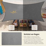 WOLTU Rechthoekig Zonnedoek 5x7m Grijs Waterafstotend Polyester met UV Bescherming voor Tuin en Terras