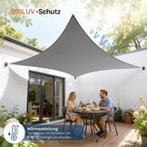 WOLTU Rechthoekig Zonnedoek 5x7m Grijs Waterafstotend Polyester met UV Bescherming voor Tuin en Terras