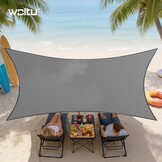 WOLTU Rechthoekig Zonnedoek 5x7m Grijs Waterafstotend Polyester met UV Bescherming voor Tuin en Terras
