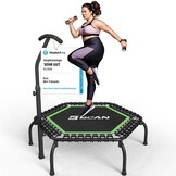 BCAN Fitness Trampoline 122 cm Groen met Bungee-touwen en Verstelbare Handgreep