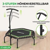 BCAN Fitness Trampoline 122 cm Groen met Bungee-touwen en Verstelbare Handgreep
