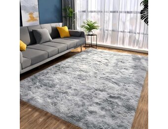 SUBEEN Modern Woonkamer Vloerkleed Langpolig Zacht Vloerkleed Rechthoekig Vloerkleed Luxe Vloerkleed Gezellige Woonkamer Meisjes Kinderen Antislip Vloerkleed (Lichtgrijze, 80x160cm)