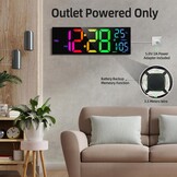 Digitale Wandklok 41cm | Temp, Datum, Zomertijd | 29% Korting!