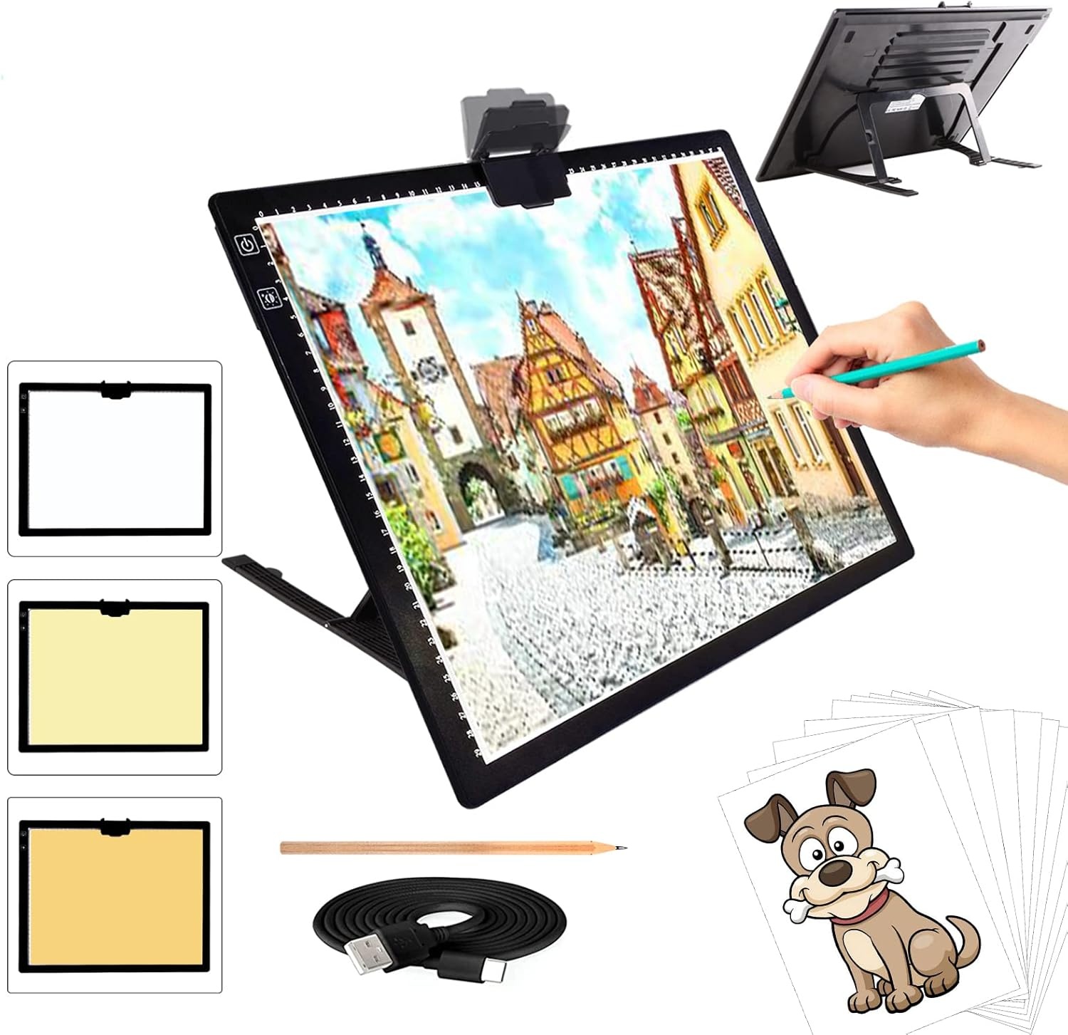 TOHETO A3 Light Pad | Draadloos Oplaadbaar | 58% Korting