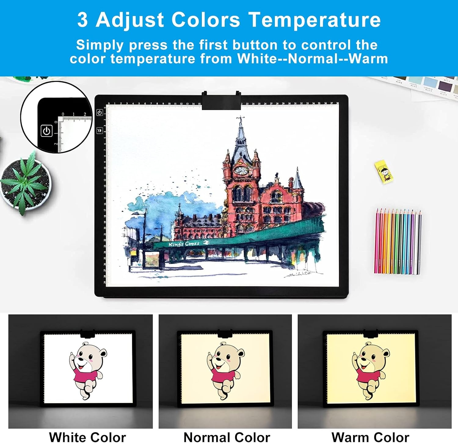 TOHETO A3 Light Pad | Draadloos Oplaadbaar | 58% Korting