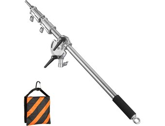 Verlengarm RVS voor Lichtstatief | 110-250cm, 90° draaibaar, incl. zandzak | -29%