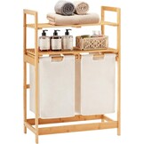 Wasmand Bamboeframe 2 Planken & Zakken - 93x64x33 cm - Ivoor (48% Korting)