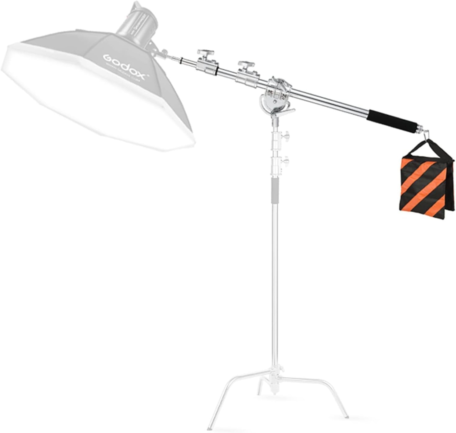 Verlengarm RVS voor Lichtstatief | 110-250cm, 90° draaibaar, incl. zandzak | -29%