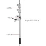 Verlengarm RVS voor Lichtstatief | 110-250cm, 90° draaibaar, incl. zandzak | -29%