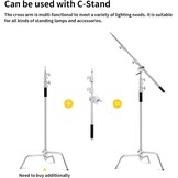 Verlengarm RVS voor Lichtstatief | 110-250cm, 90° draaibaar, incl. zandzak | -29%