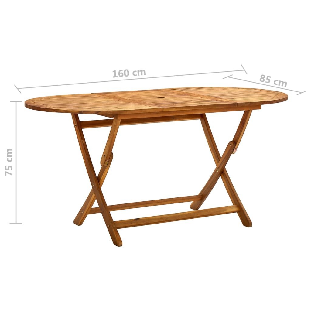 VidaXL Inklapbare Tuintafel Acaciahout 160x85cm - 35% Korting!