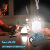 LED Bouwlamp voor Makita 18V Accu | 12W | -54% Korting