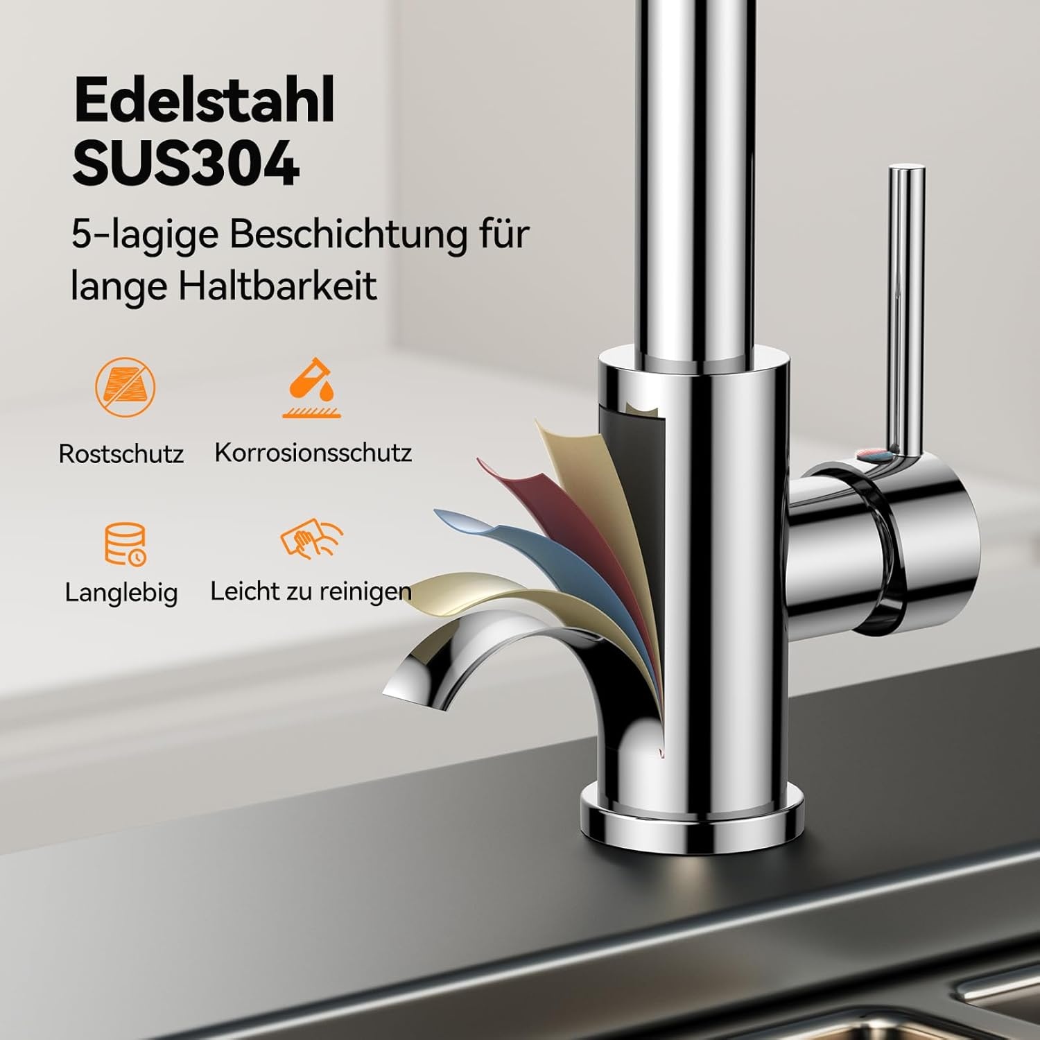 Keukenkraan RVS met Uittrekbare Douche - 28% Korting