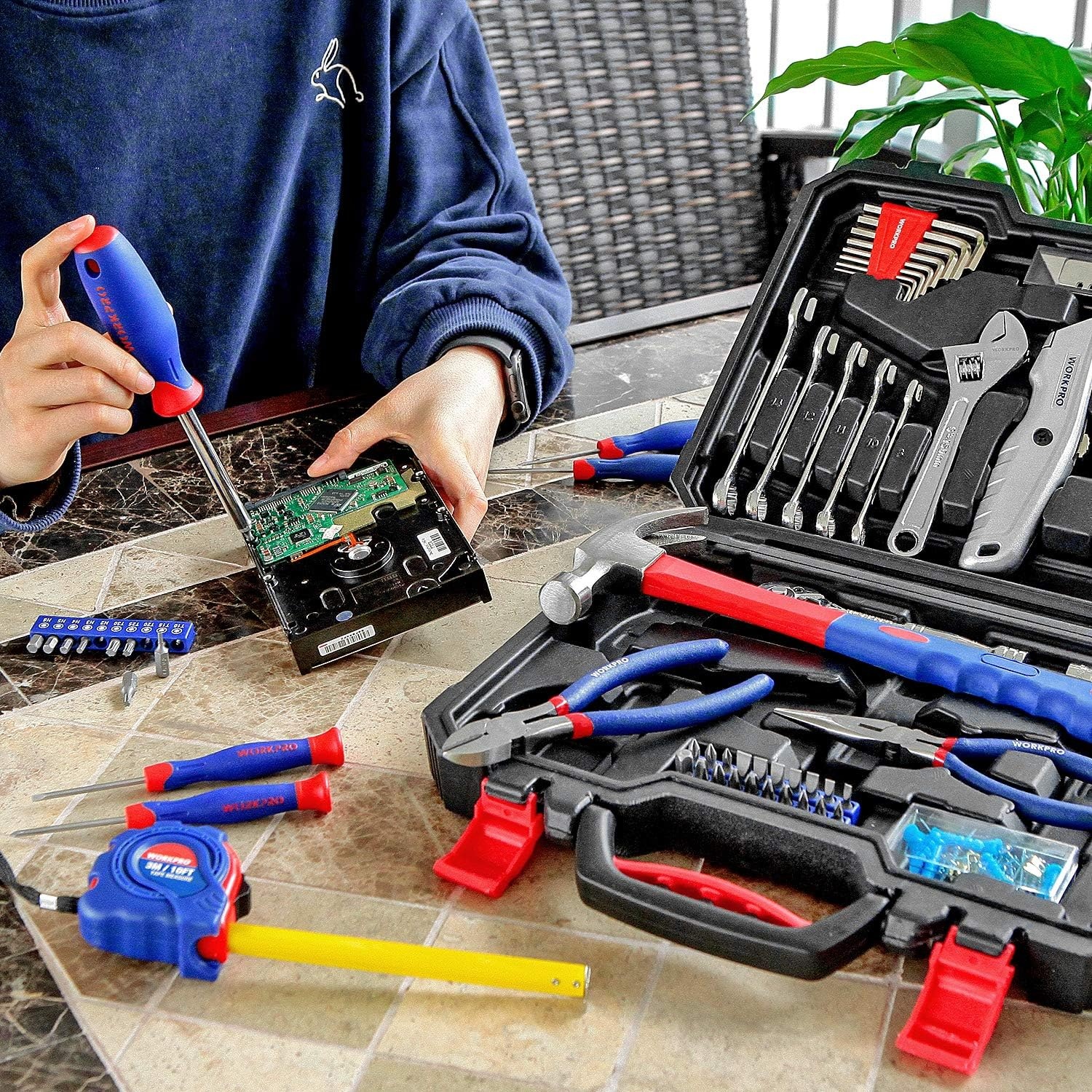 WORKPRO 160-delige Gereedschapskoffer - 58% Korting!