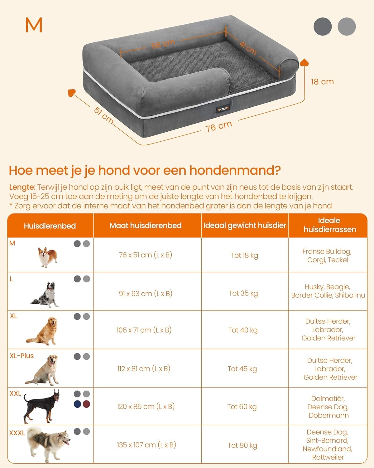Orthopedisch Hondenkussen Lichtgrijs (52% Korting)