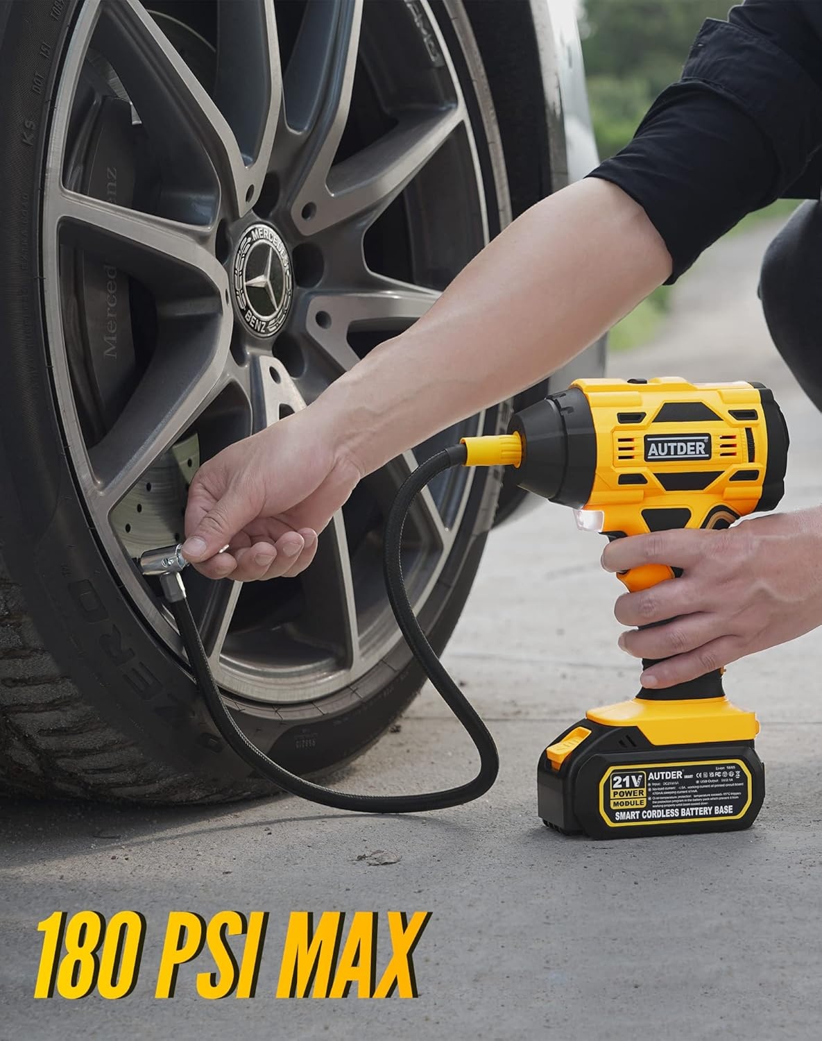 AUTDER Accu Luchtcompressor 180 PSI - 29% Korting!